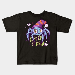 Creep It Real Adorably Spooky Spider Kids T-Shirt